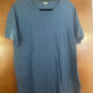 Men’s Old Navy soft wash v-neck anchor print tee size XL